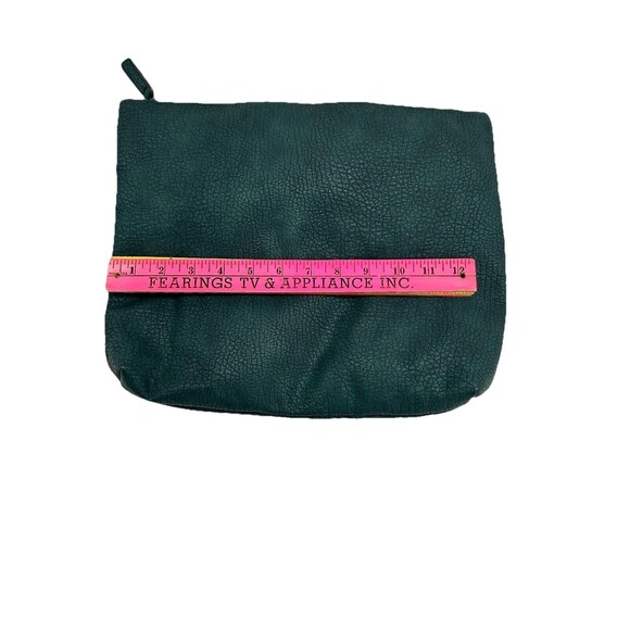 FREE PEOPLE Clutch Bag Vegan Faux Leather Pebble Laptop Cosmetic 12x14.5 Green - Picture 4 of 16